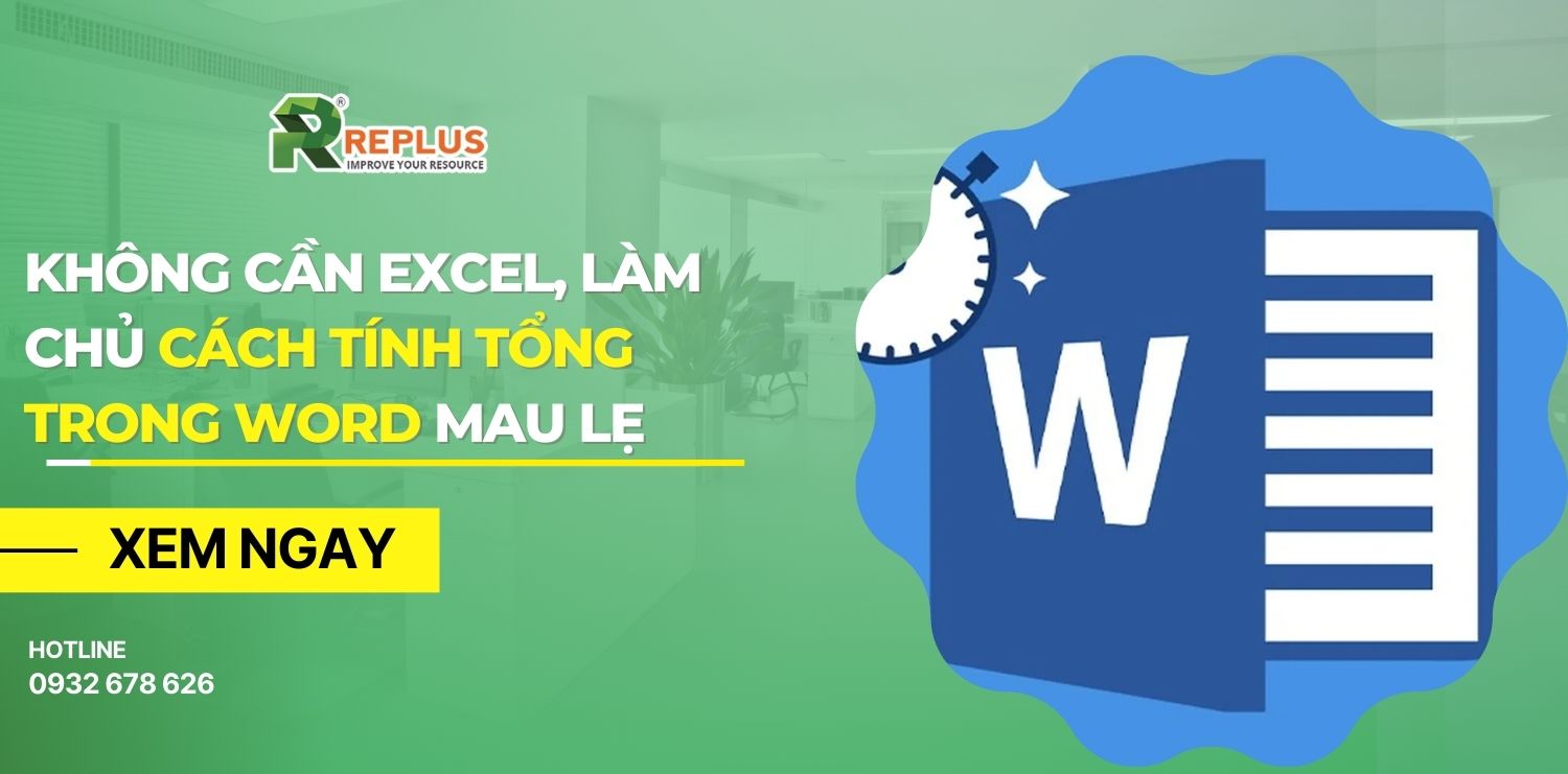 cách tính tổng trong word